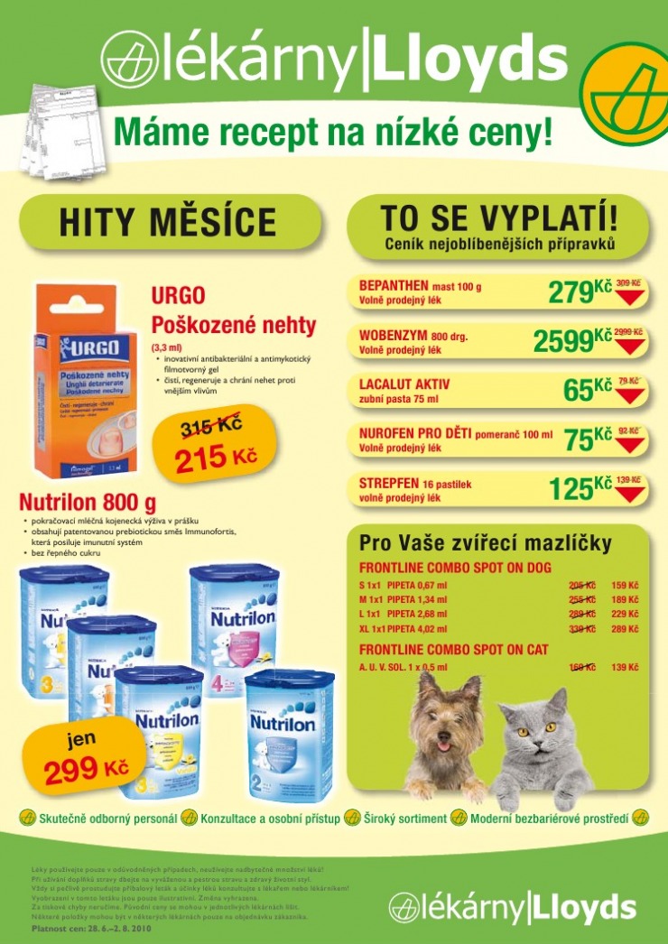 leták Lloyds lékárna strana 1 leták Lloyds lékárna strana 1