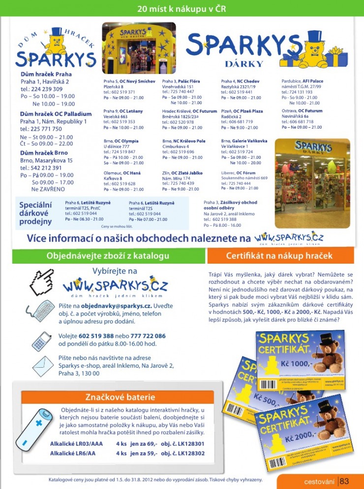 leták Sparkys strana 1 leták Sparkys strana 1