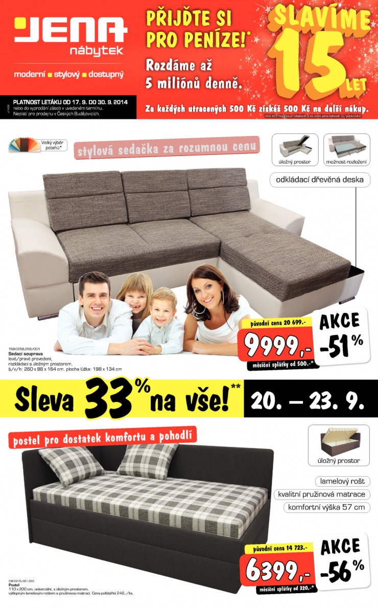 leták Jena nábytek Aktuální leták od 17.9.2014 strana 1 leták Jena nábytek Aktuální leták od 17.9.2014 strana 1