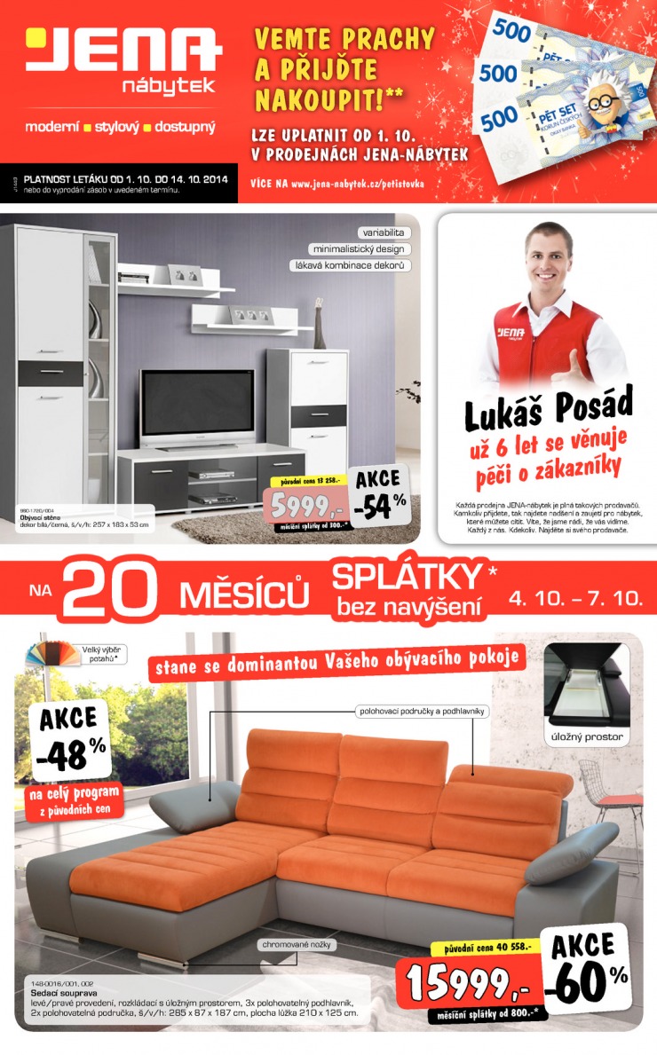 leták Jena nábytek Aktuální leták od 1.10.2014 strana 1 leták Jena nábytek Aktuální leták od 1.10.2014 strana 1