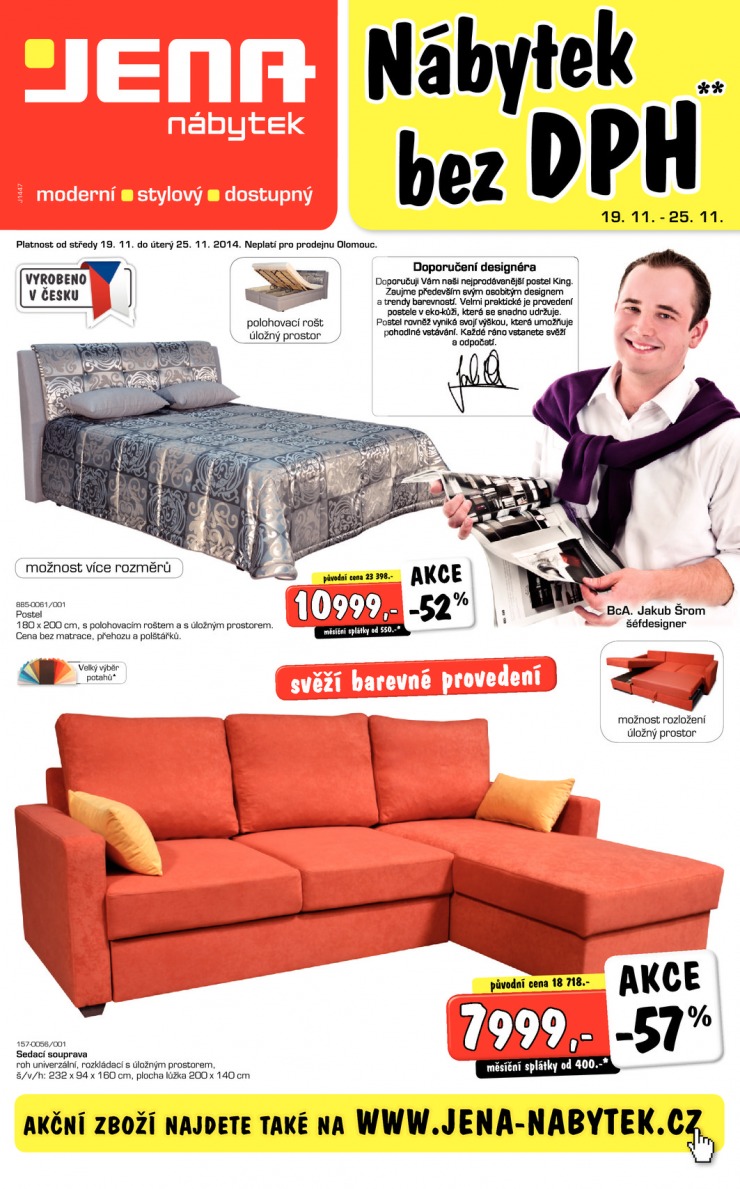 leták Jena nábytek Aktuální leták od 19.11.2014 strana 1 leták Jena nábytek Aktuální leták od 19.11.2014 strana 1