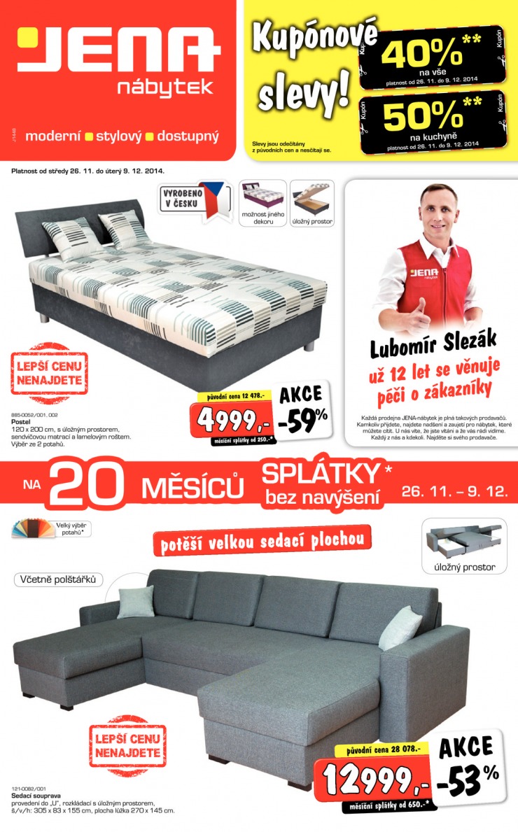 leták Jena nábytek Aktuální leták od 26.11.2014 strana 1 leták Jena nábytek Aktuální leták od 26.11.2014 strana 1
