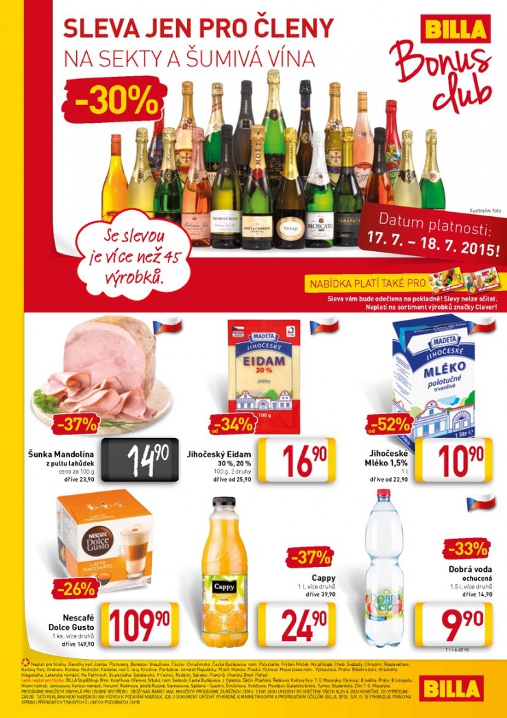 leták Billa velký od 15.7.2015 strana 1 leták Billa velký od 15.7.2015 strana 1