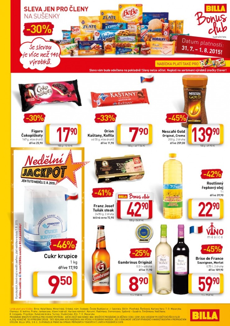 leták Billa malý od 29.7.2015 strana 1 leták Billa malý od 29.7.2015 strana 1